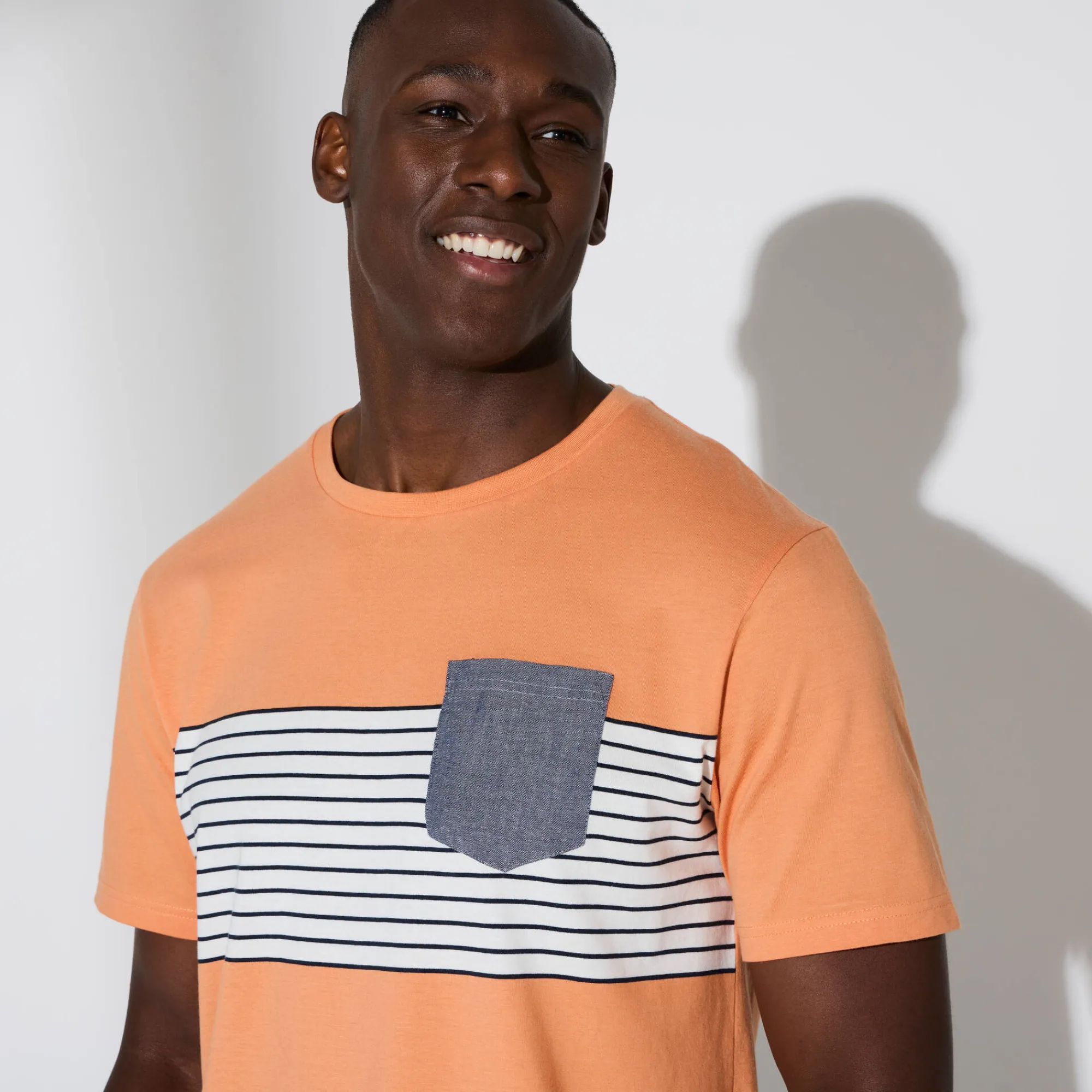 T-Shirt, Hemd En Polo<Blancheporte Gestreept T-shirt met korte mouwen abrikoos