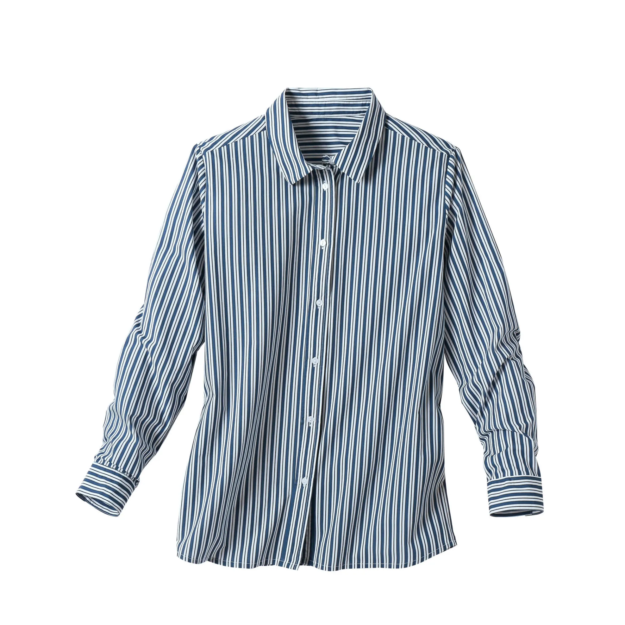 Bloes En Tuniek<Blancheporte Gestreepte bloes met knoopsluiting wit / blauw