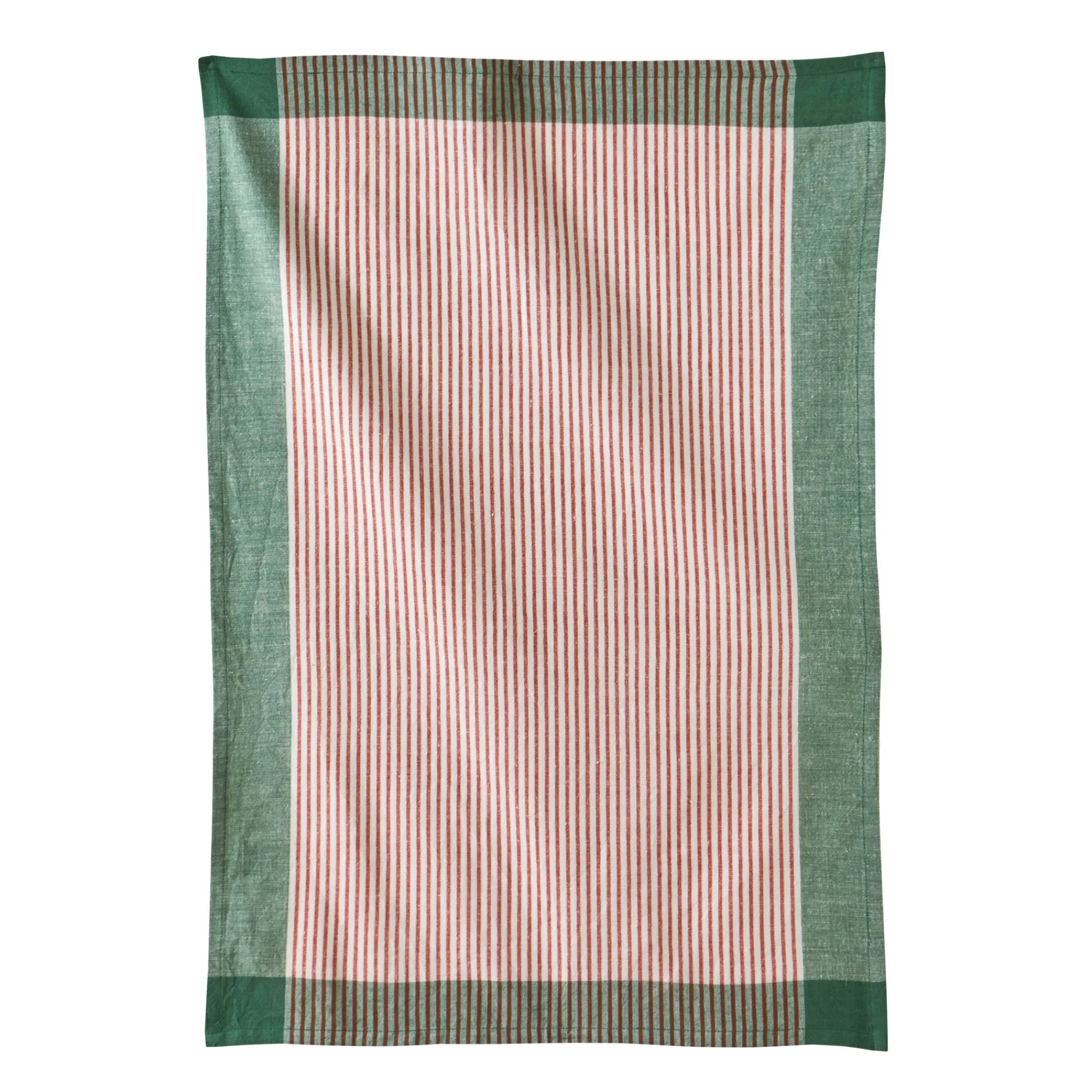 Droogdoek En Handdoek<Blancheporte Gestreepte en effen droogdoeken, katoen met ingeweven motieven - sets groen / terracotta