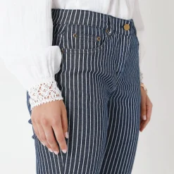 Jeans<Blancheporte Gestreepte 7/8-jeans dark blue