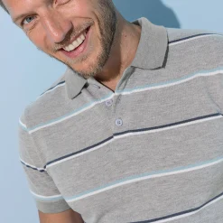 T-Shirt, Hemd En Polo<Blancheporte Gestreepte polo in chiné piquétricot chiné grijs