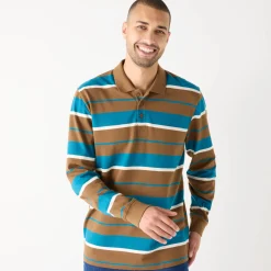 T-Shirt, Hemd En Polo<Blancheporte Gestreepte polo in piquétricot, lange mouwen koper