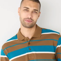 T-Shirt, Hemd En Polo<Blancheporte Gestreepte polo in piquétricot, lange mouwen koper
