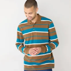 T-Shirt, Hemd En Polo<Blancheporte Gestreepte polo in piquétricot, lange mouwen koper