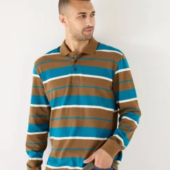T-Shirt, Hemd En Polo<Blancheporte Gestreepte polo in piquétricot, lange mouwen koper