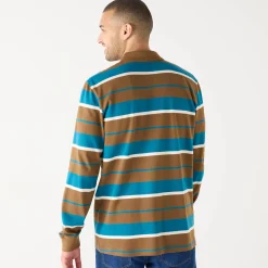 T-Shirt, Hemd En Polo<Blancheporte Gestreepte polo in piquétricot, lange mouwen koper