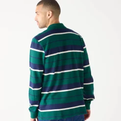 T-Shirt, Hemd En Polo<Blancheporte Gestreepte polo in piquétricot, lange mouwen flessengroen