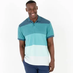 T-Shirt, Hemd En Polo<Blancheporte Gestreepte polo in piquétricot, korte mouwen watergroen