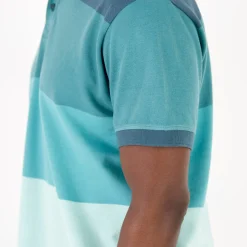 T-Shirt, Hemd En Polo<Blancheporte Gestreepte polo in piquétricot, korte mouwen watergroen