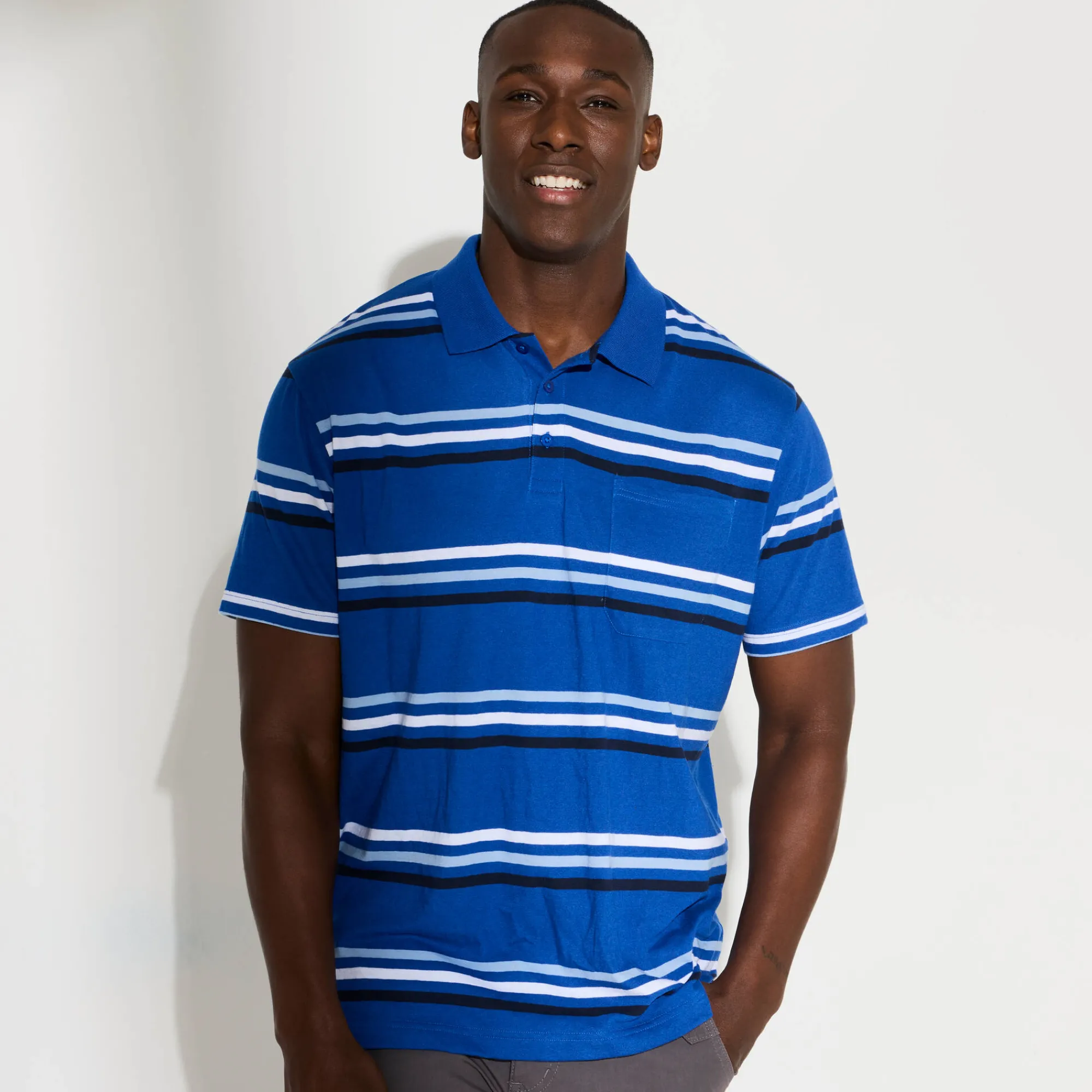 T-Shirt, Hemd En Polo<Blancheporte Gestreepte polo met korte mouwen blauw