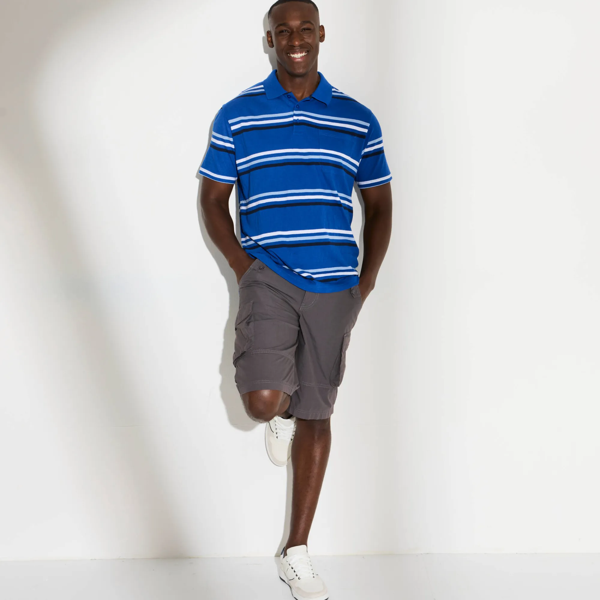 T-Shirt, Hemd En Polo<Blancheporte Gestreepte polo met korte mouwen blauw