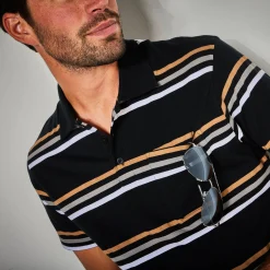 T-Shirt, Hemd En Polo<Blancheporte Gestreepte polo met korte mouwen zwart