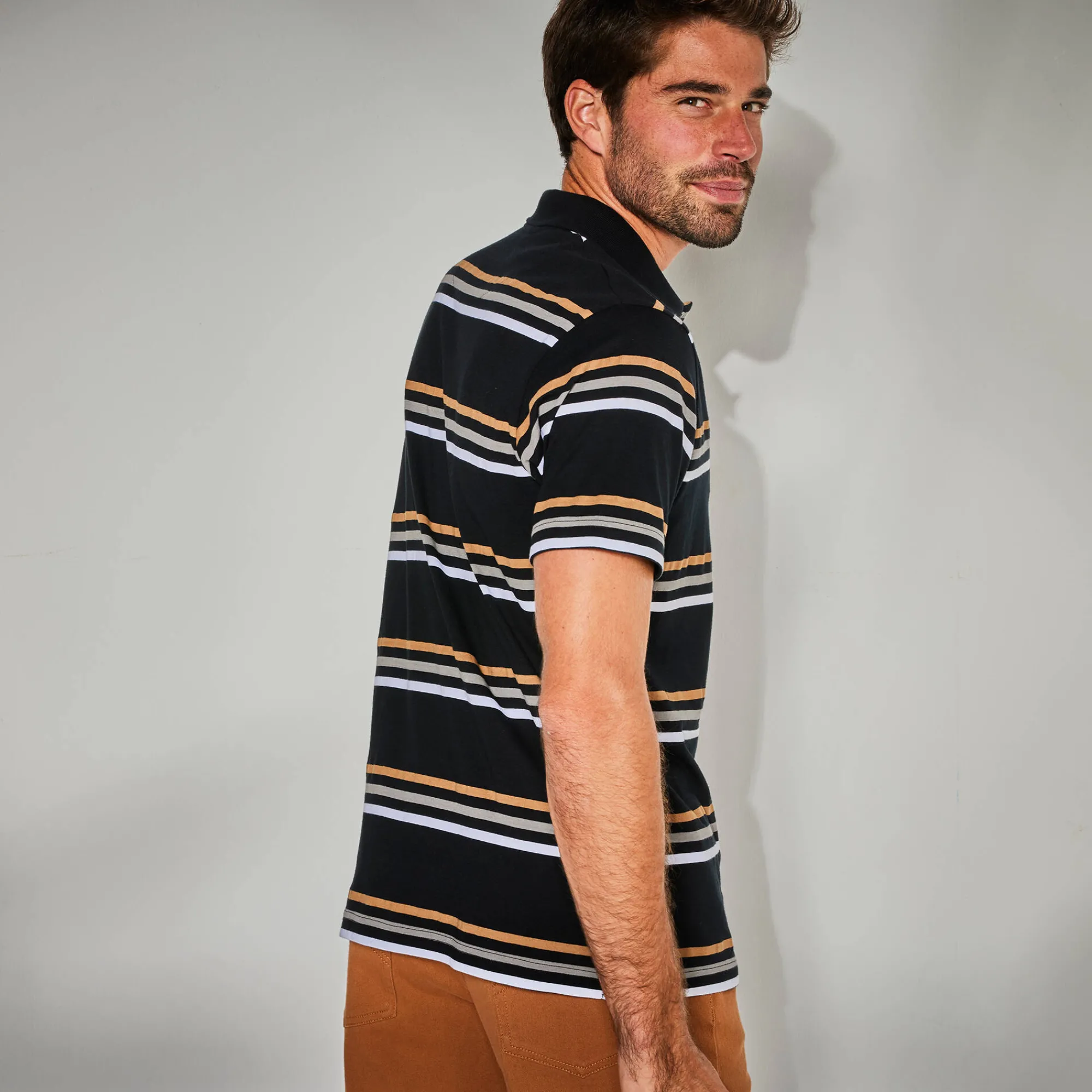 T-Shirt, Hemd En Polo<Blancheporte Gestreepte polo met korte mouwen zwart