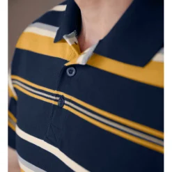 T-Shirt, Hemd En Polo<Blancheporte Gestreepte poloin piquétricot, korte mouwen marine / honing