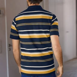T-Shirt, Hemd En Polo<Blancheporte Gestreepte poloin piquétricot, korte mouwen marine / honing