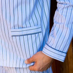 Pyjama En Kamerjas<Blancheporte Gestreepte pyjama - katoenpopeline hemelsblauw
