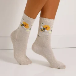 Panty’s, Kniekousen En Sokken<Blancheporte Gestreepte sokken met bijenmotieven - set van 3 paar beige / geel