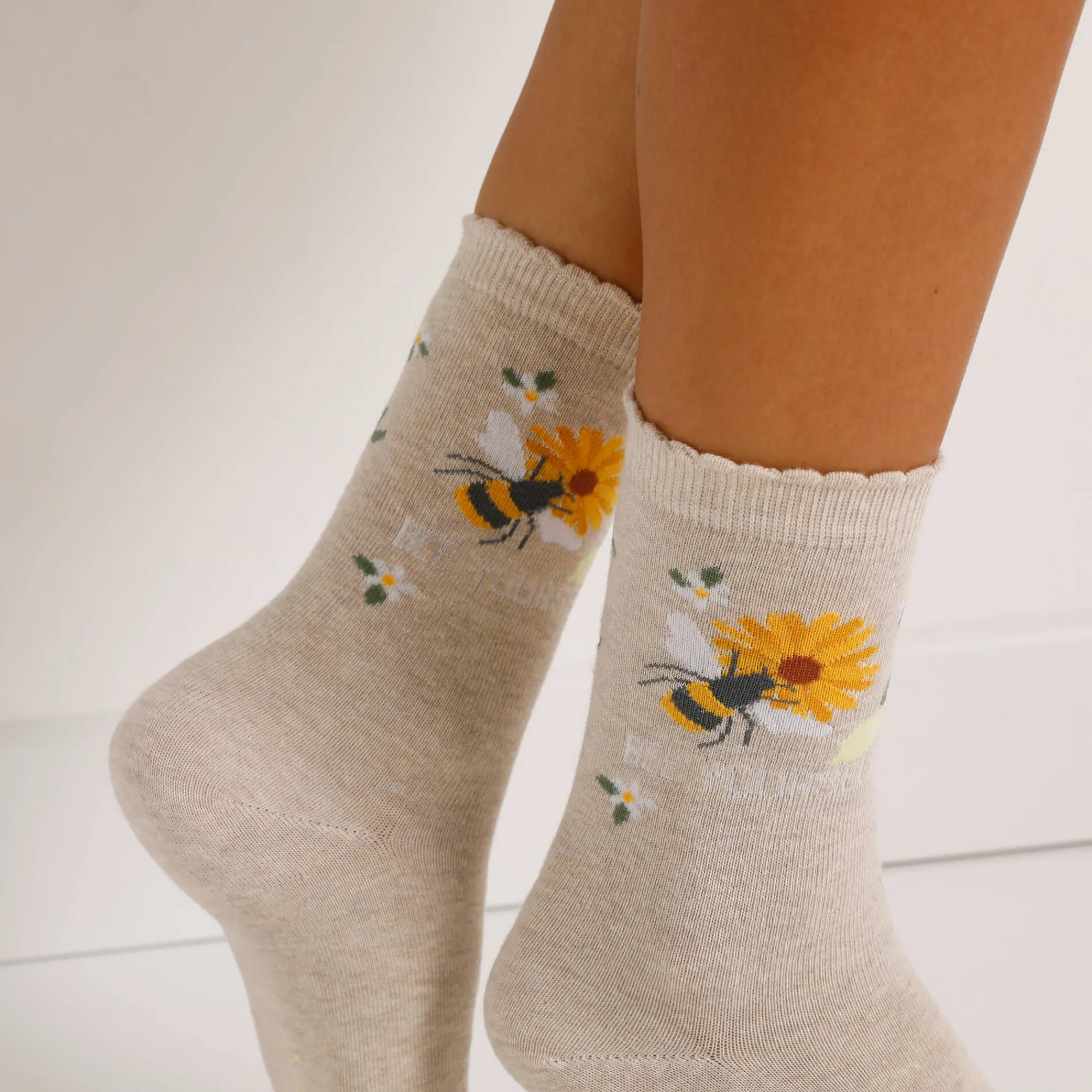 Panty’s, Kniekousen En Sokken<Blancheporte Gestreepte sokken met bijenmotieven - set van 3 paar beige / geel