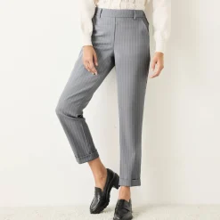 Broek<Blancheporte Gestreepte tapered 7/8-broek grijs / wit