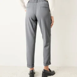 Broek<Blancheporte Gestreepte tapered 7/8-broek grijs / wit