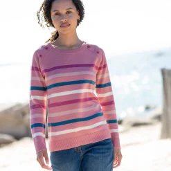 Trui En Vest<Blancheporte Gestreepte trui in marinestijl rozenhout / veelkleurig