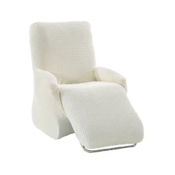 Zitbankhoes<Blancheporte Getextureerde, bi-rekbare hoes, voor relaxzetel ecru