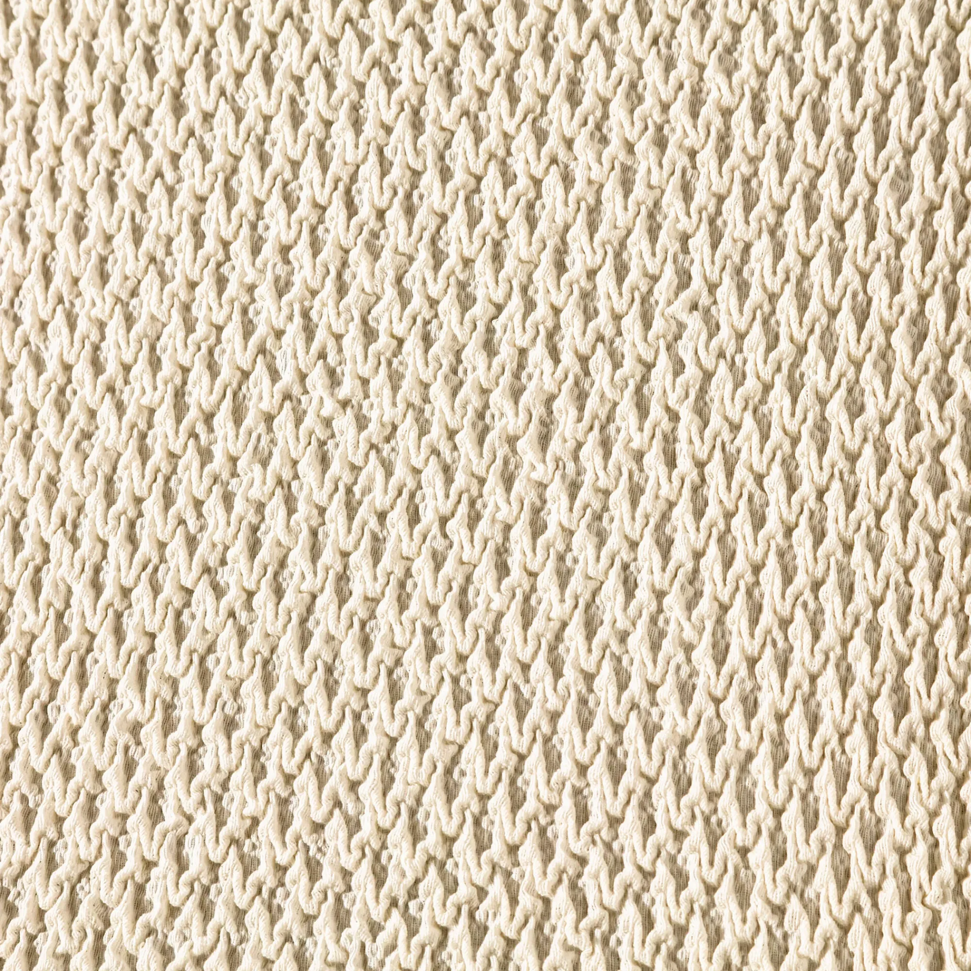 Zitbankhoes<Blancheporte Getextureerde, bi-rekbare hoes voor zitbank en fauteuil met armleuningen ecru