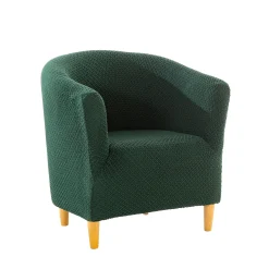 Zitbankhoes<Blancheporte Getextureerde bi-rekbare hoes, voor kuipzetel groen