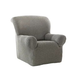 Zitbankhoes<Blancheporte Getextureerde, bi-rekbare hoes voor zitbank en fauteuil met armleuningen chiné grijs