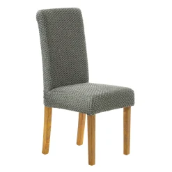 Stoelhoes<Blancheporte Getextureerde, bi-rekbare hoes voor stoel chiné grijs