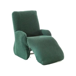 Zitbankhoes<Blancheporte Getextureerde, bi-rekbare hoes, voor relaxzetel groen