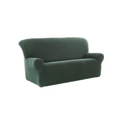 Zitbankhoes<Blancheporte Getextureerde, bi-rekbare hoes voor zitbank en fauteuil met armleuningen groen