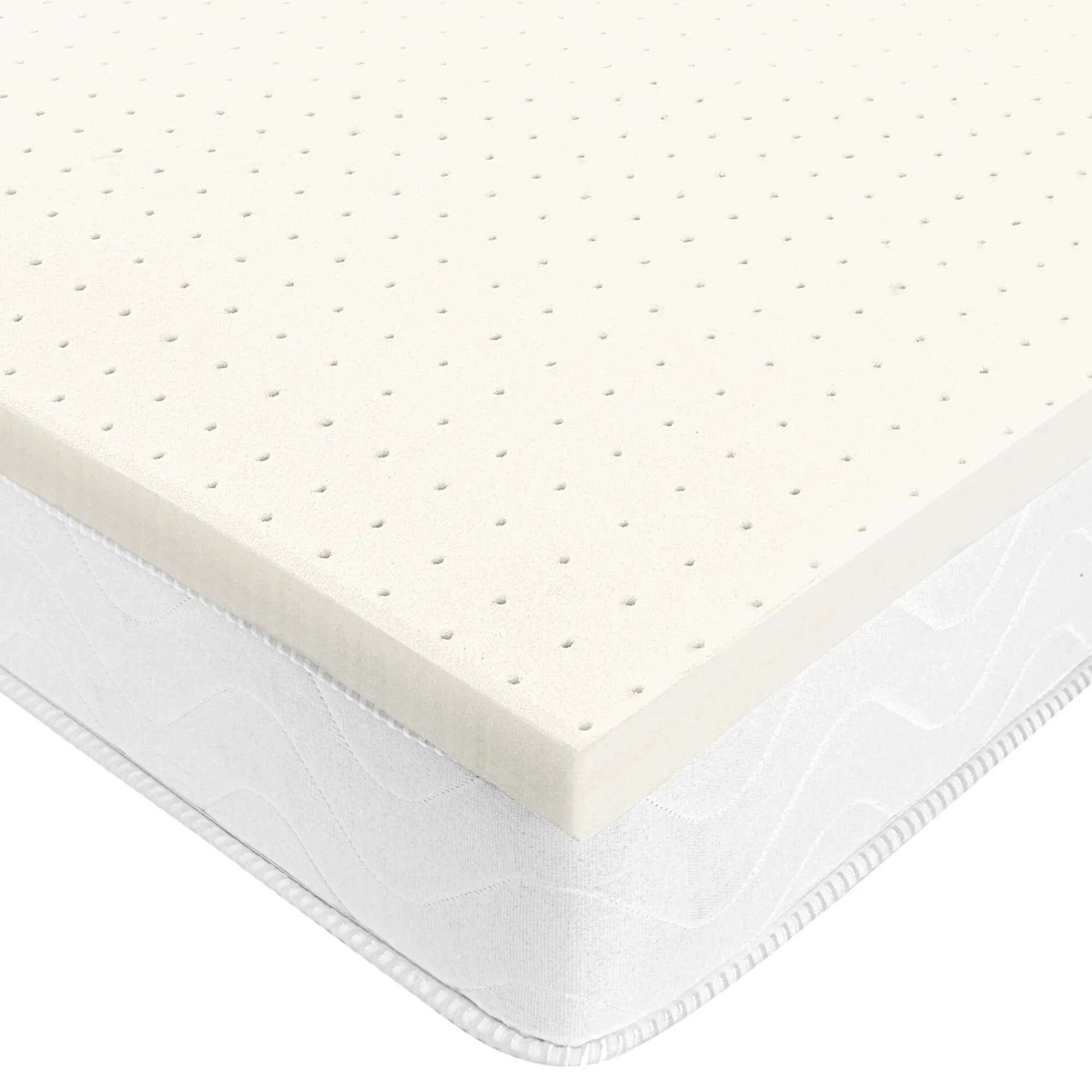 Topdekmatras<Blancheporte Geventileerde topdekmatras in latex wit