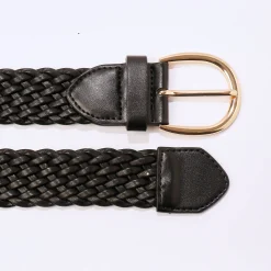 Sieraden En Feestaccessoires|Accessoires En Juwelen<Blancheporte Gevlochten ceintuur met ovale gesp zwart