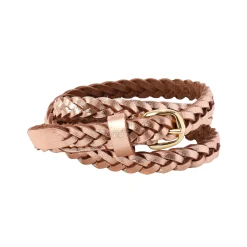 Accessoires En Juwelen<Blancheporte Gevlochten leren riem roze gold