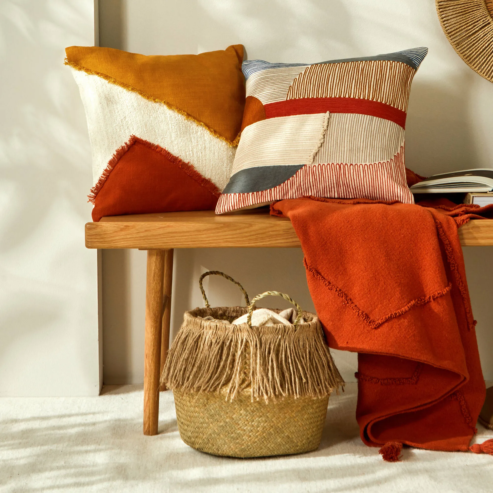 Decoratieartikel|Kinderdecoratie<Blancheporte Gevlochten opbergmandje in zeegras naturel