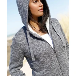 Trui En Vest<Blancheporte Gevoerd vest in spikkeltricot met rits chiné grijs