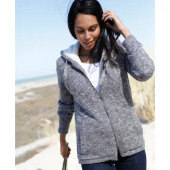 Trui En Vest<Blancheporte Gevoerd vest in spikkeltricot met rits chiné grijs