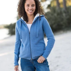 Trui En Vest<Blancheporte Gevoerd vest in spikkeltricot met rits grijsblauw