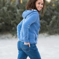 Trui En Vest<Blancheporte Gevoerd vest in spikkeltricot met rits grijsblauw