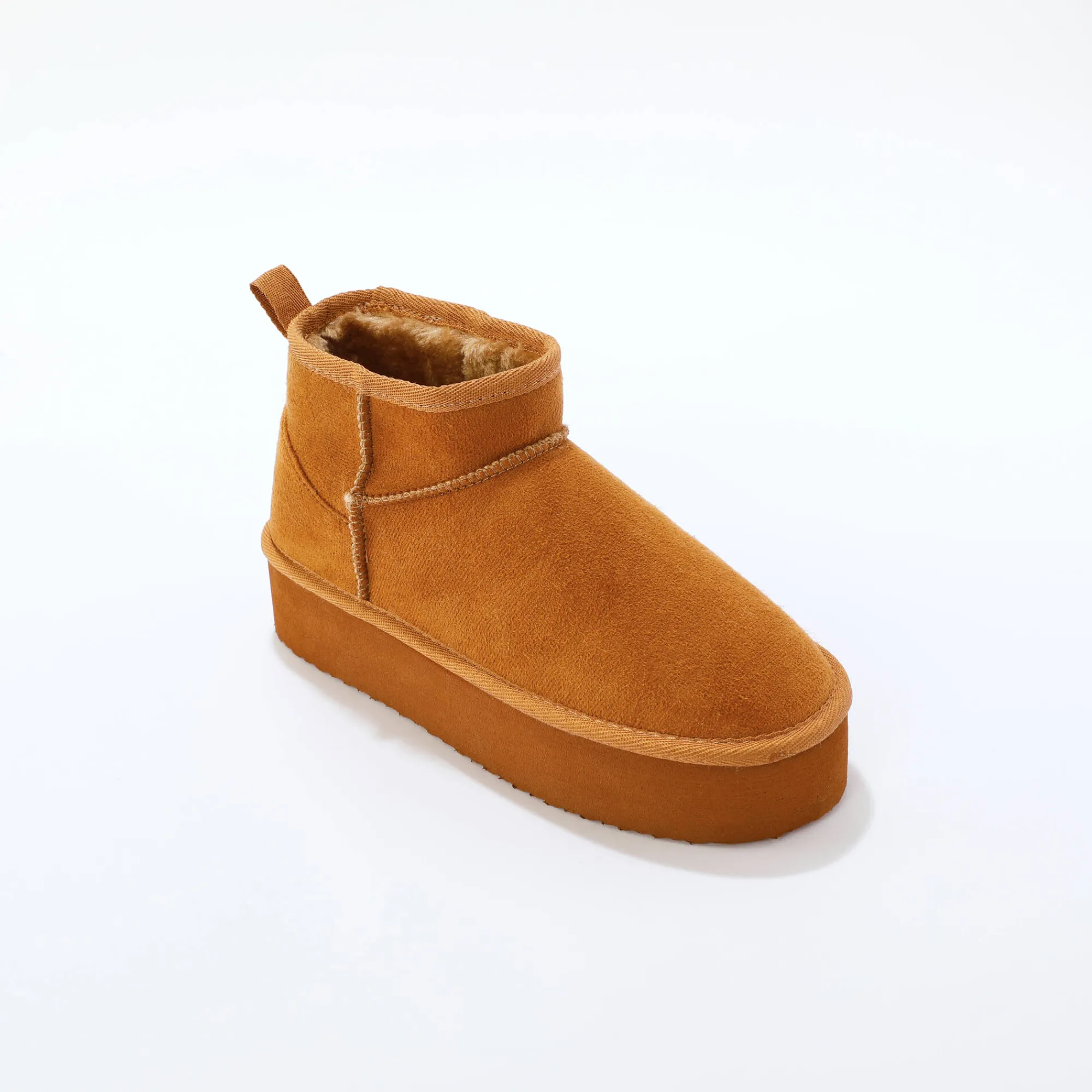 Bottines En Boots|Schoenen<Blancheporte Gevoerde boots met platformzool karamel