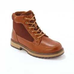 Schoenen|Schoenen Heren<Blancheporte Gevoerde boots met veters en rits bruin