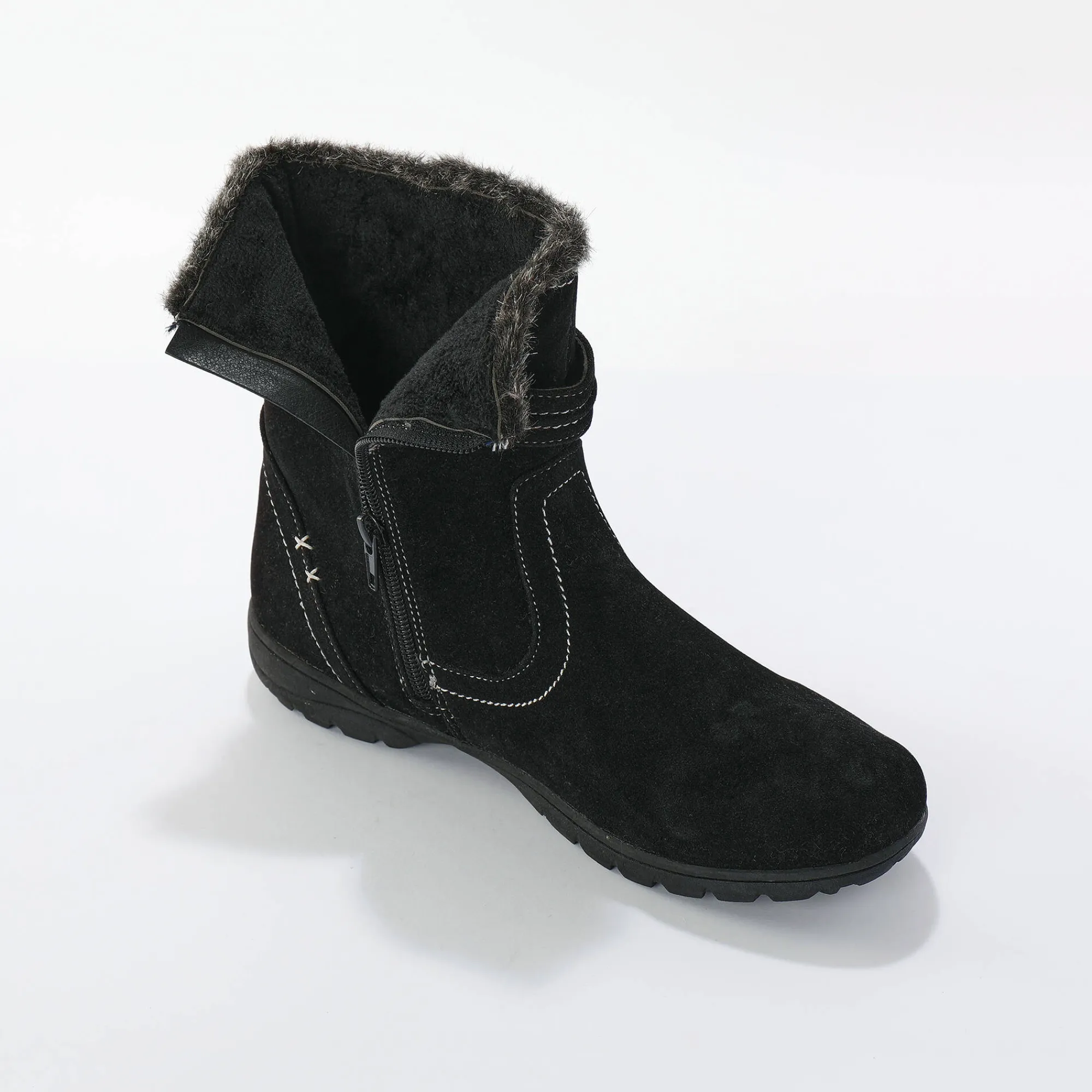 Bottines En Boots|Schoenen<Blancheporte Gevoerde bottines met suedine-effect zwart