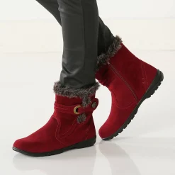 Bottines En Boots|Schoenen<Blancheporte Gevoerde bottines met suedine-effect bordeaux