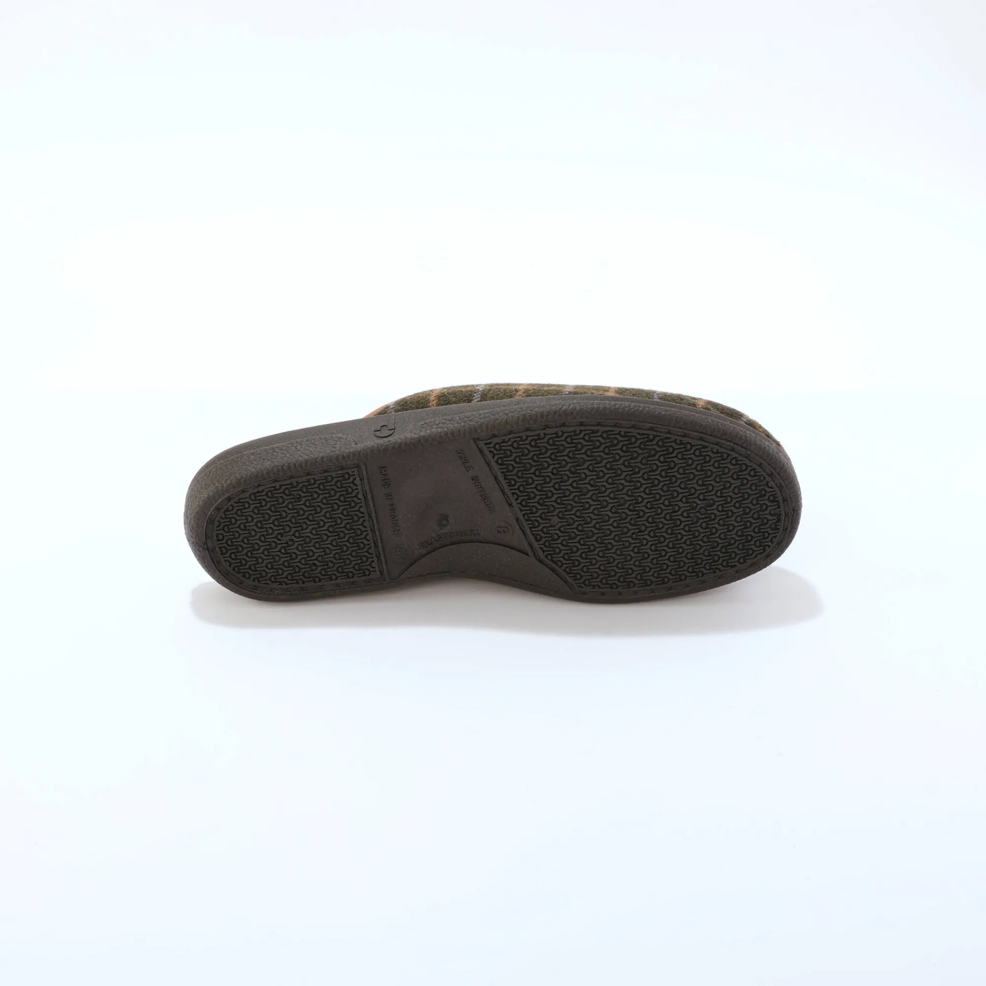 Schoenen|Schoenen Heren<Blancheporte Gevoerde herenpantoffels, ruitmotief kaki