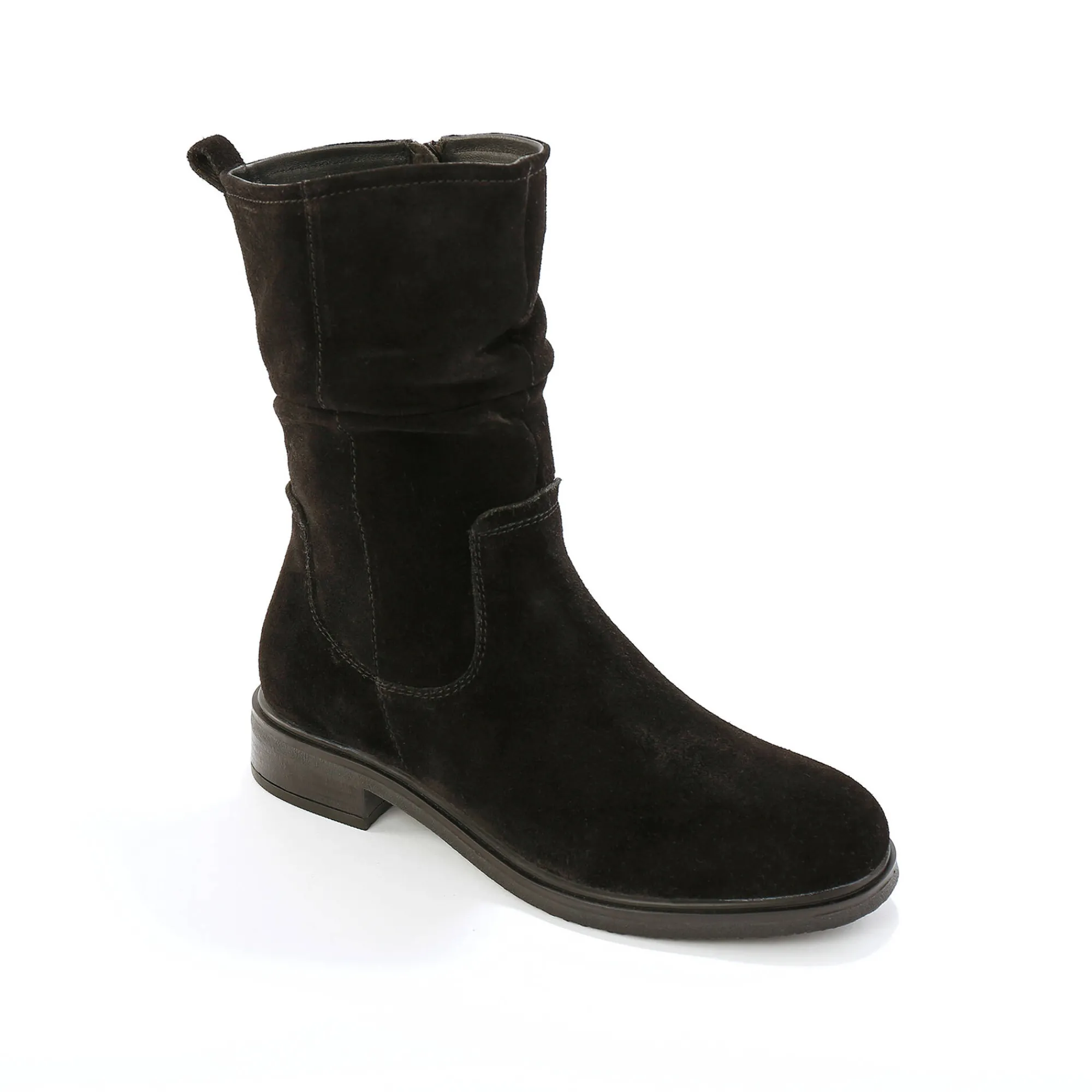 Laarzen|Schoenen<Blancheporte Gevoerde laarzen in plisséleer zwart