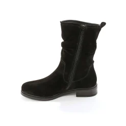 Laarzen|Schoenen<Blancheporte Gevoerde laarzen in plisséleer zwart