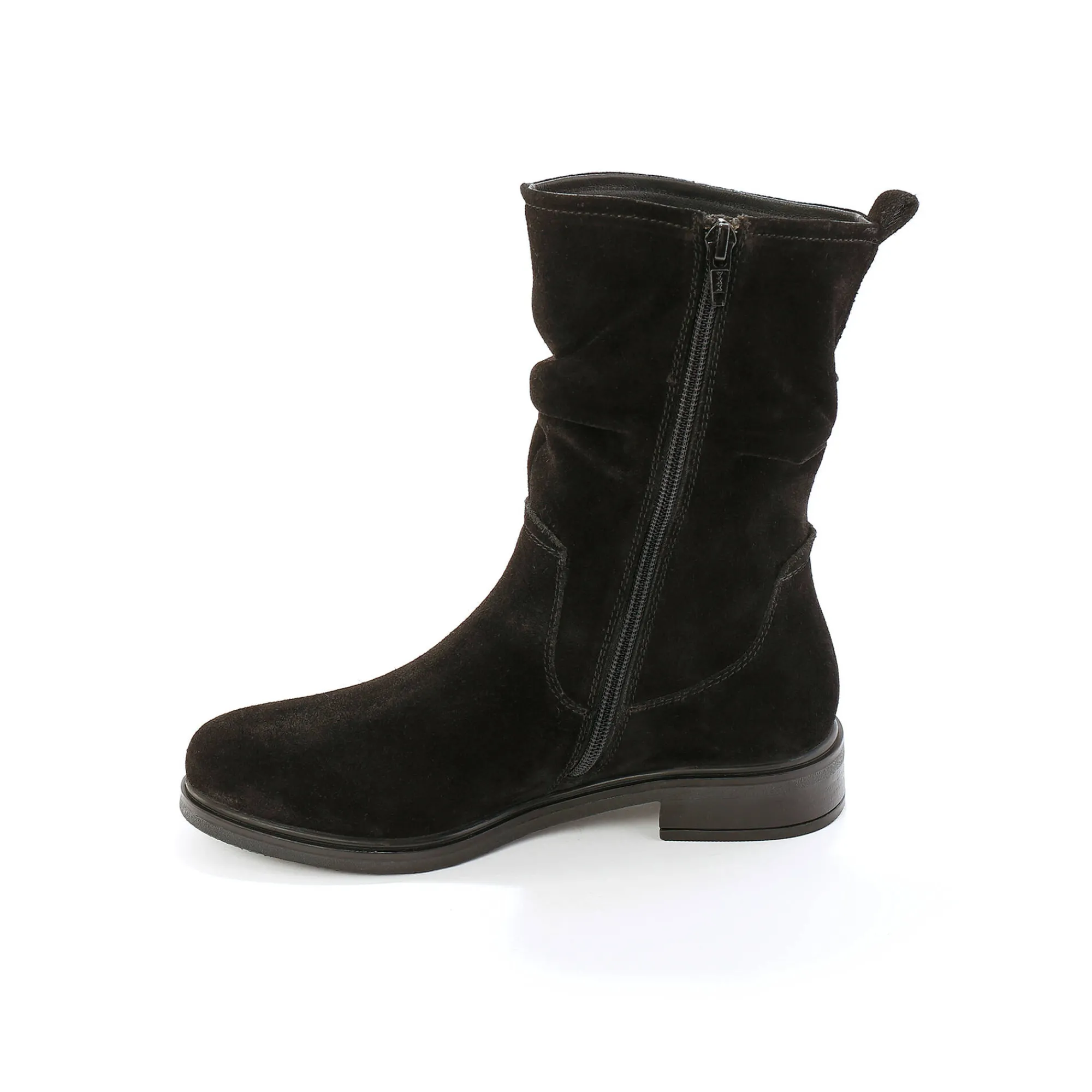 Laarzen|Schoenen<Blancheporte Gevoerde laarzen in plisséleer zwart