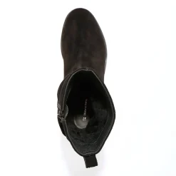 Laarzen|Schoenen<Blancheporte Gevoerde laarzen in plisséleer zwart