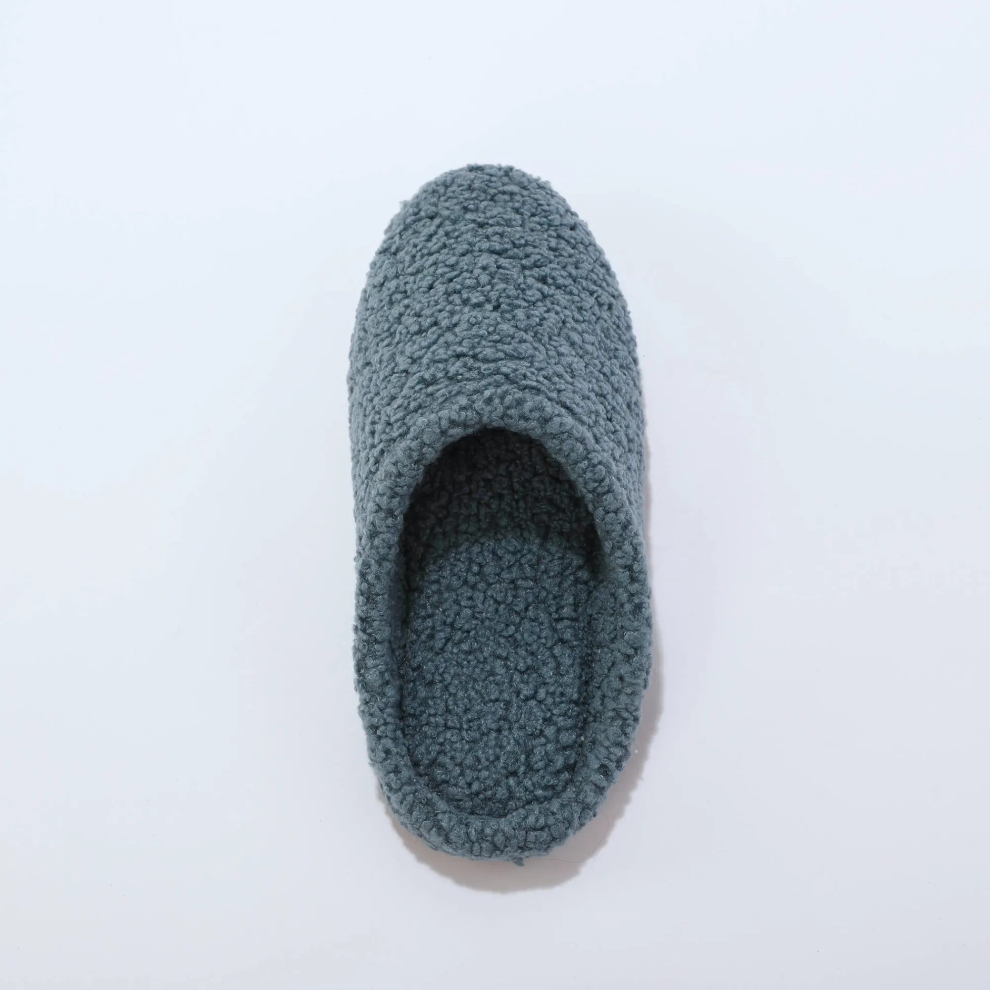 Sloffen|Sloffen<Blancheporte Gevoerde muiltjes, in sherpa-lusjesstof blauw
